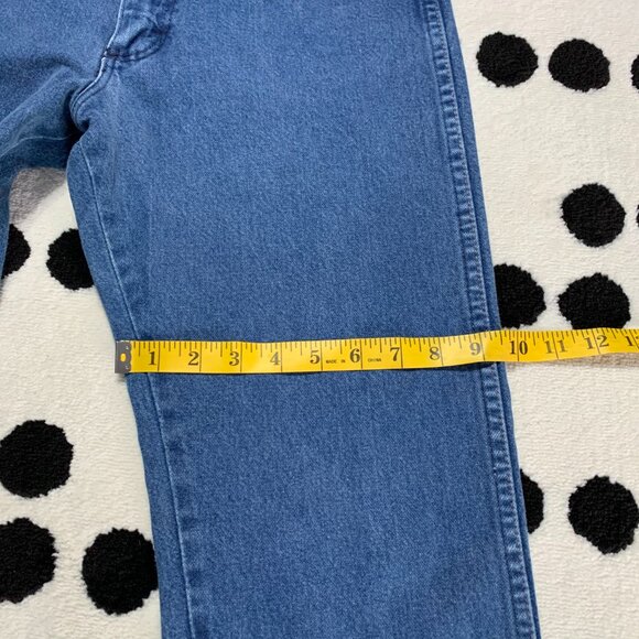 Vintage Wrangler 14MWZC Cowboy Cut High Rise Faded Wash Denim Straight Leg Jeans - Picture 10 of 13